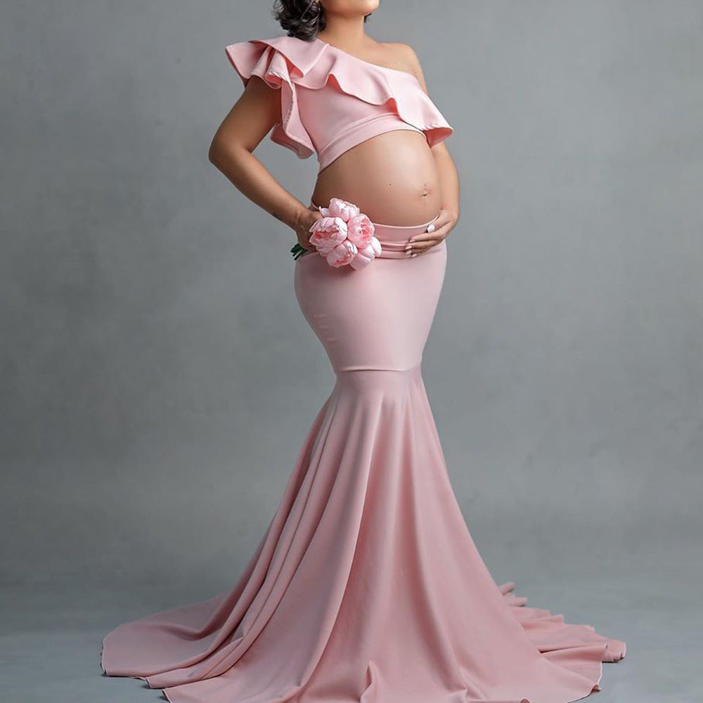 Elegant Maternity Lace Long Dress