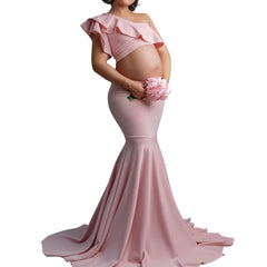 Elegant Maternity Lace Long Dress