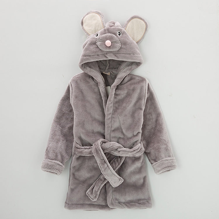 Cute and Comfy Flannel Bathrobe for Babies