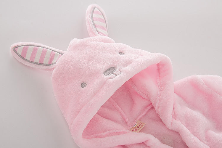 Cute and Comfy Flannel Bathrobe for Babies