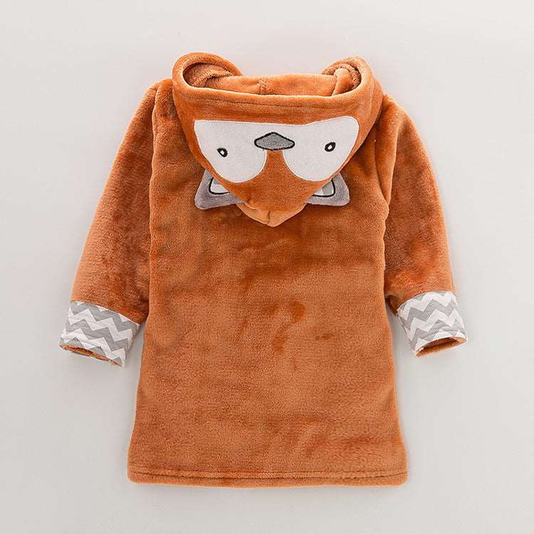 Cute and Comfy Flannel Bathrobe for Babies