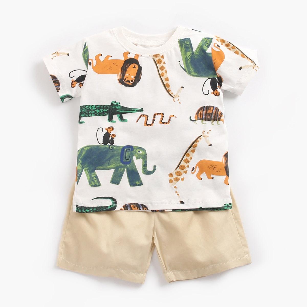 Cotton Short Sleeve Top & Shorts for Infant Boys