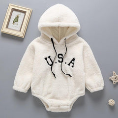 Baby Girls Boys Rabbit's Ears Hooded Romper