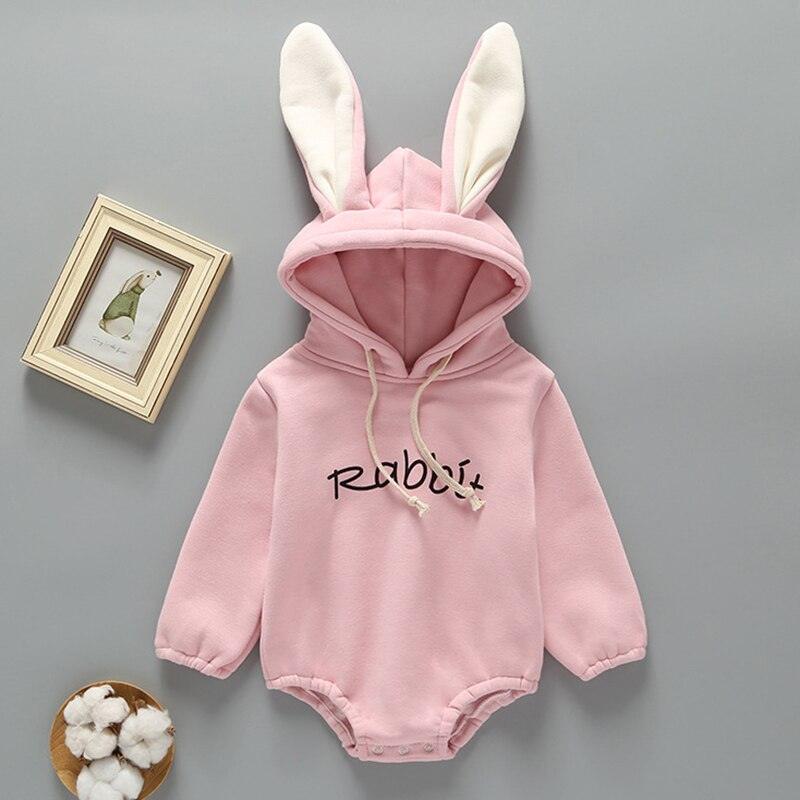 Baby Girls Boys Rabbit's Ears Hooded Romper