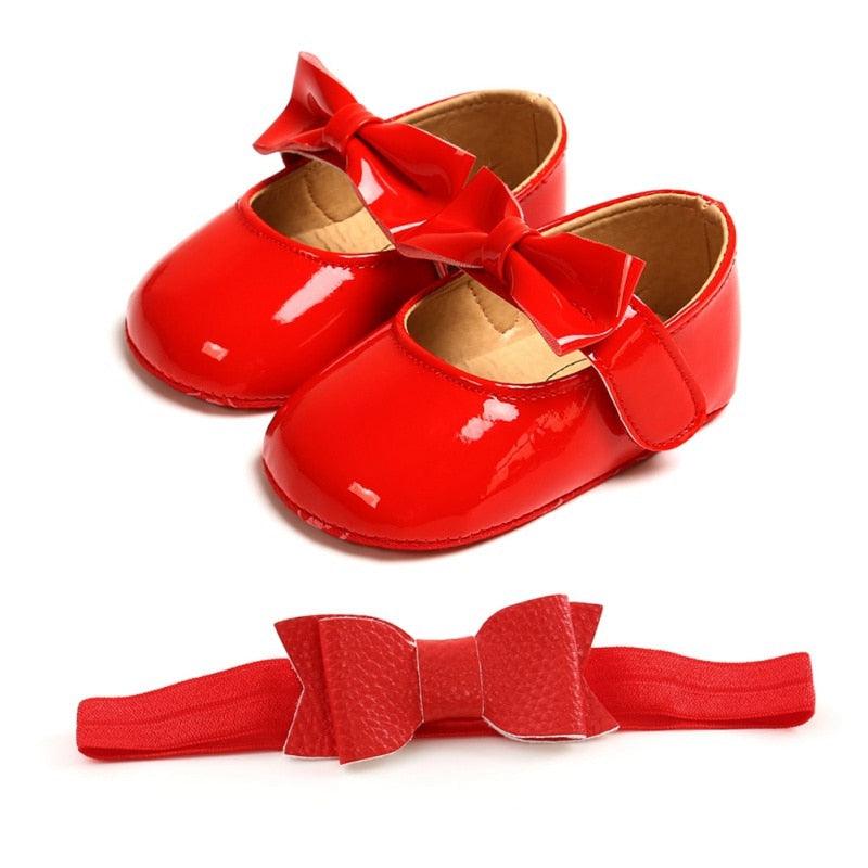 Shoes with Bow-Knot Headband for Toddler Girls