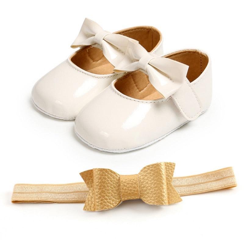 Shoes with Bow-Knot Headband for Toddler Girls