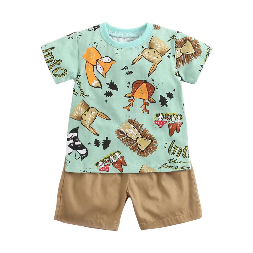 Cotton Short Sleeve Top & Shorts for Infant Boys