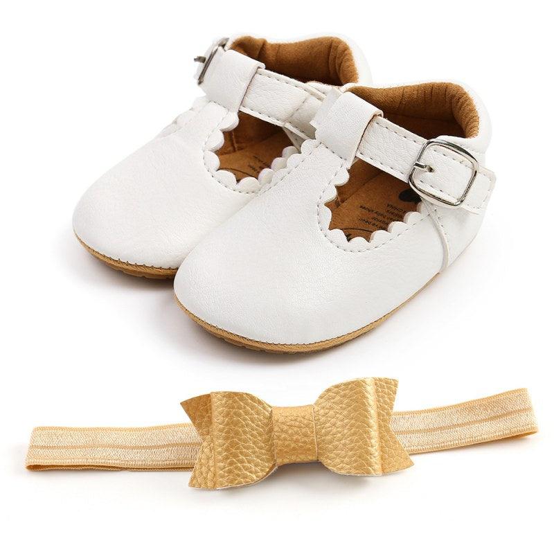 Shoes with Bow-Knot Headband for Toddler Girls