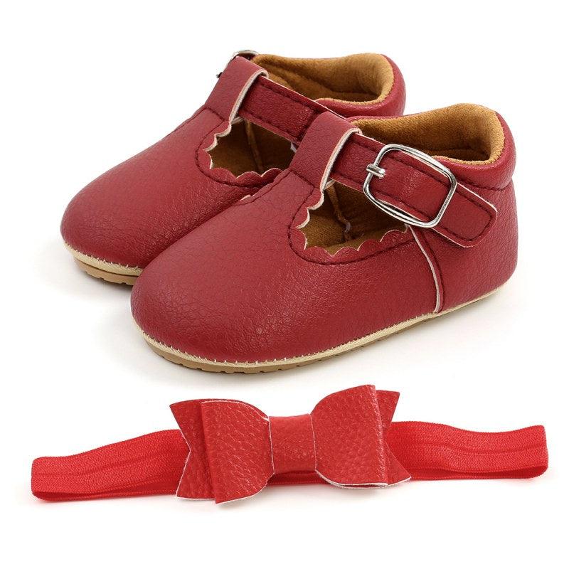 Shoes with Bow-Knot Headband for Toddler Girls