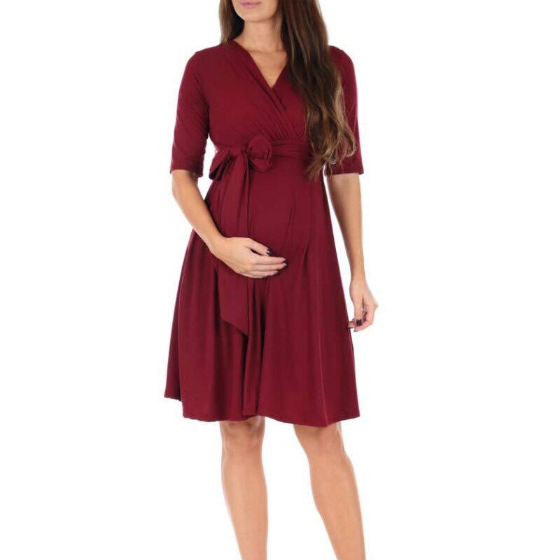 Lace-Up Maternity Dress