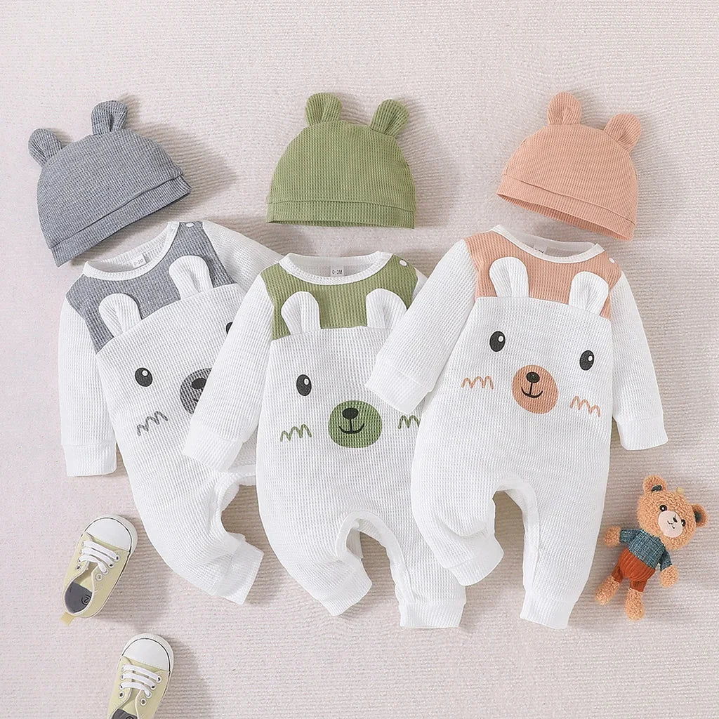 The Adorable Baby Unisex Bear-Eared Onesie Romper