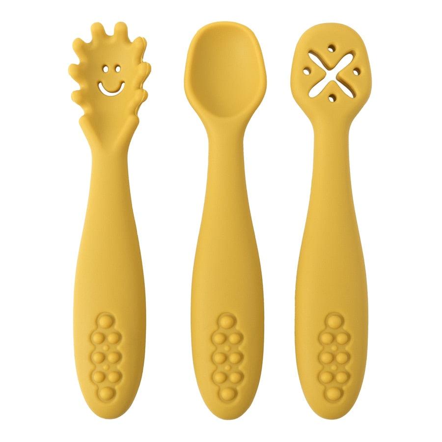 3PCS Cute Baby Learning Spoons