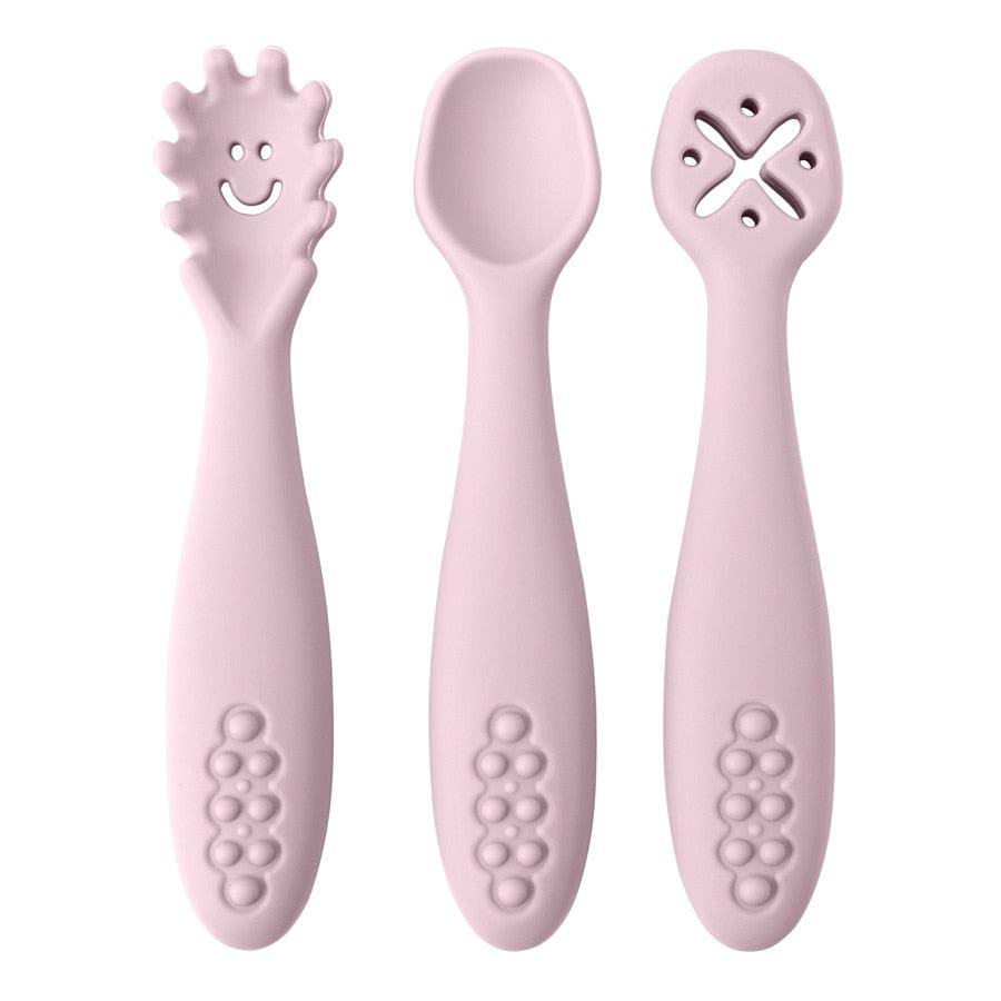 3PCS Cute Baby Learning Spoons