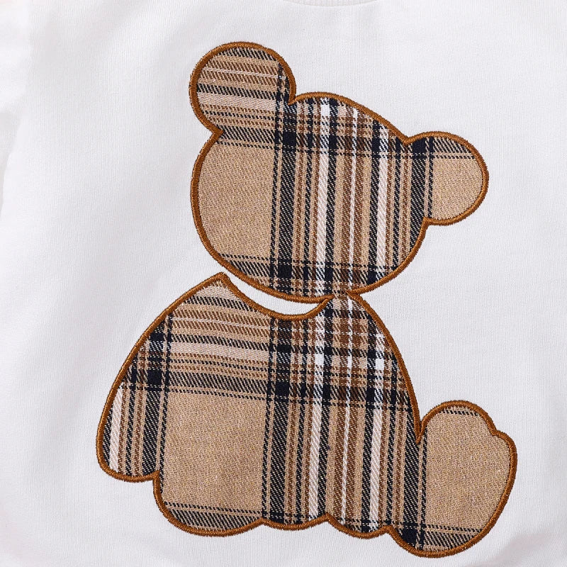 The 2pcs Baby Plaid & Bear Set