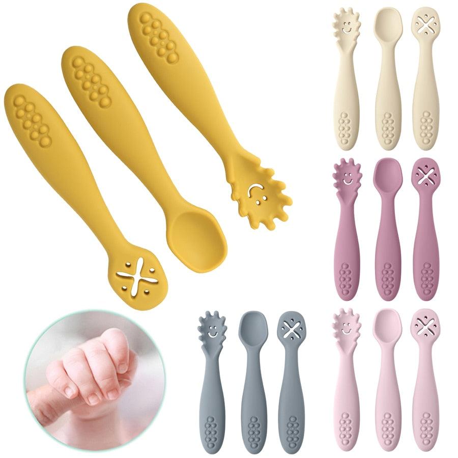 3PCS Cute Baby Learning Spoons