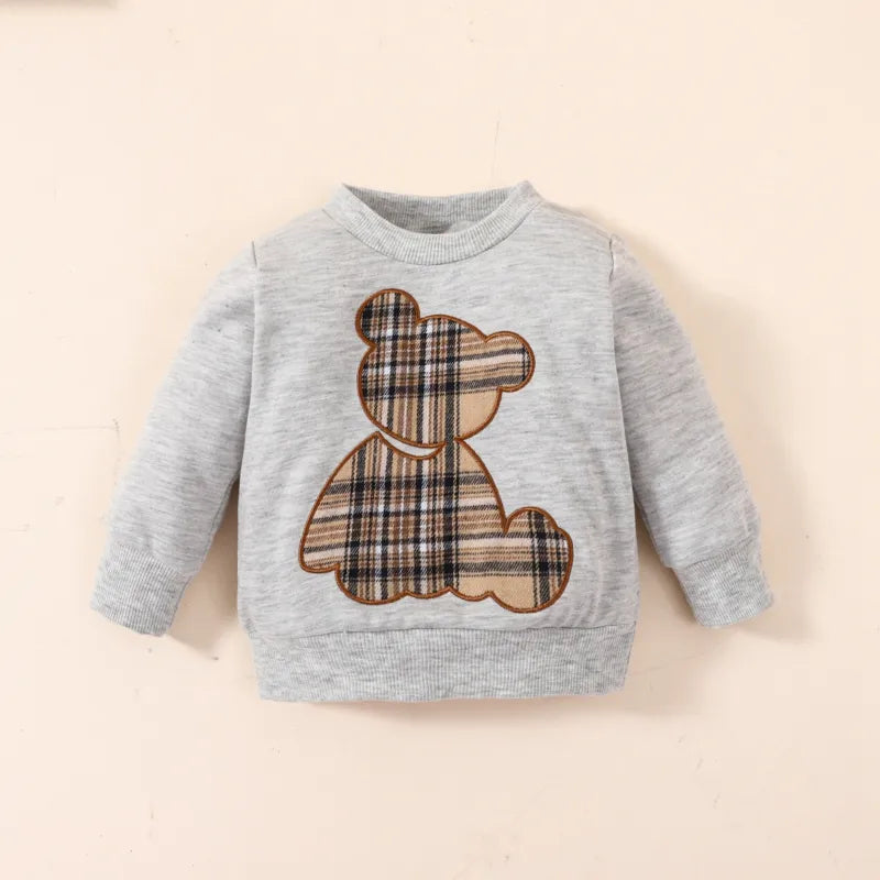 The 2pcs Baby Plaid & Bear Set