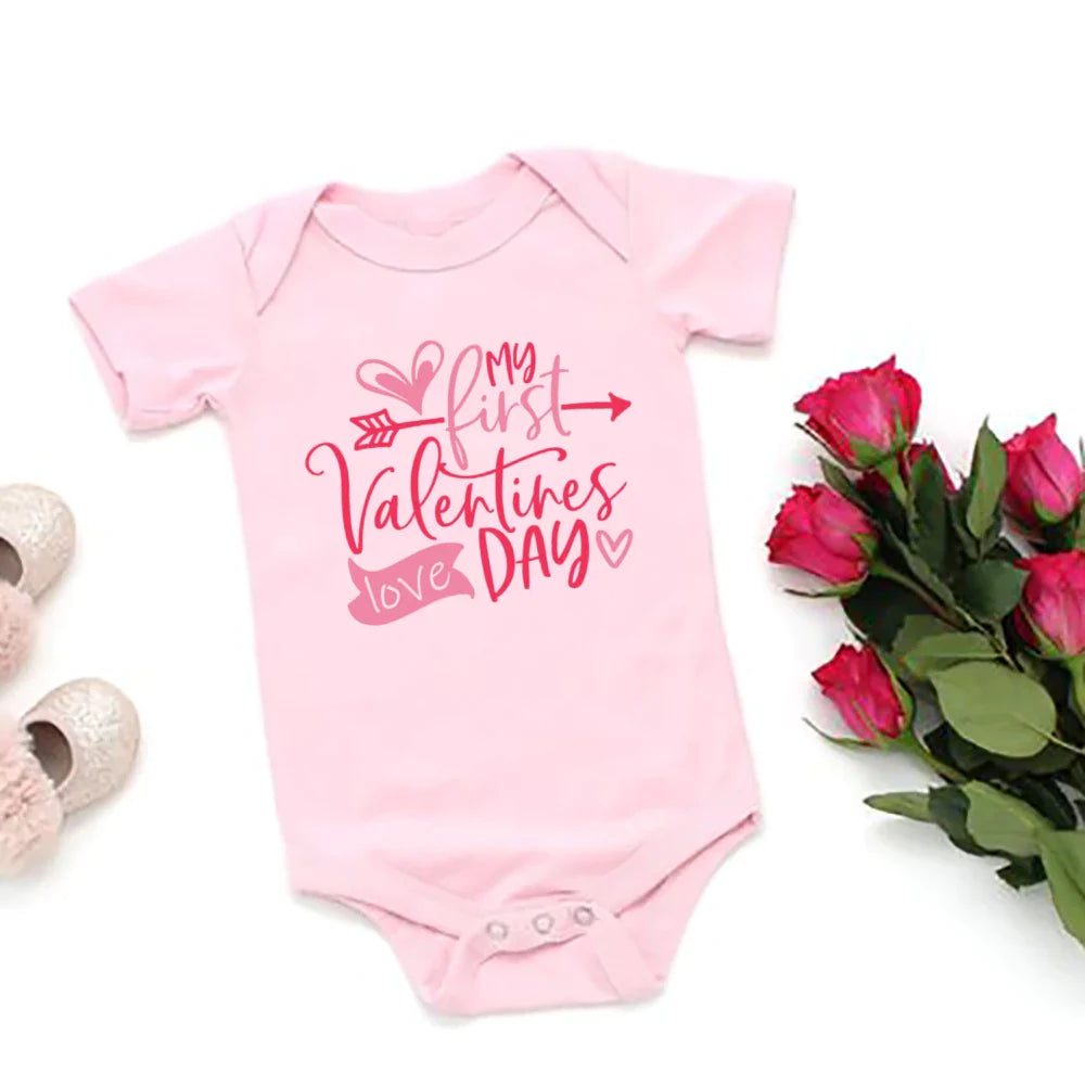 My First Valentine's Day Baby Romper