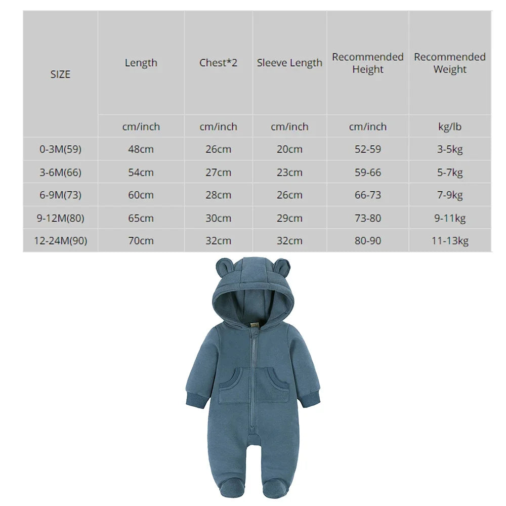 2024 Newborn Baby Winter Warm Romper