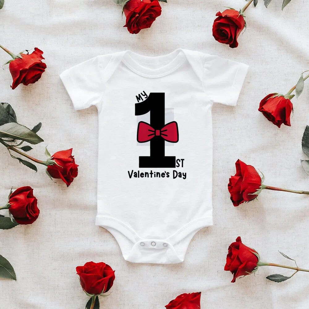 My First Valentine's Day Baby Romper