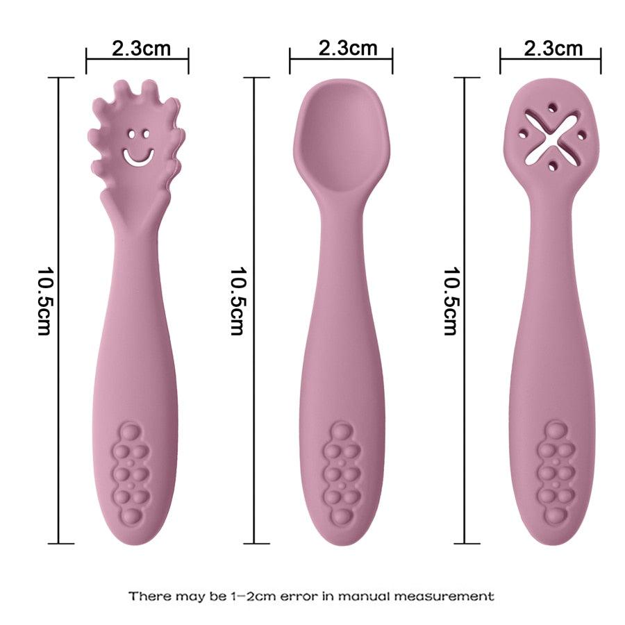 3PCS Cute Baby Learning Spoons