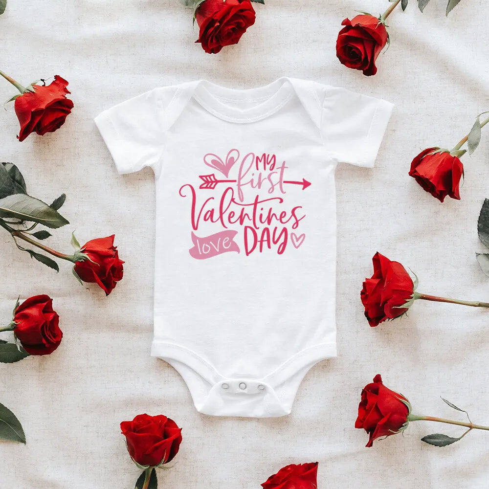 My First Valentine's Day Baby Romper