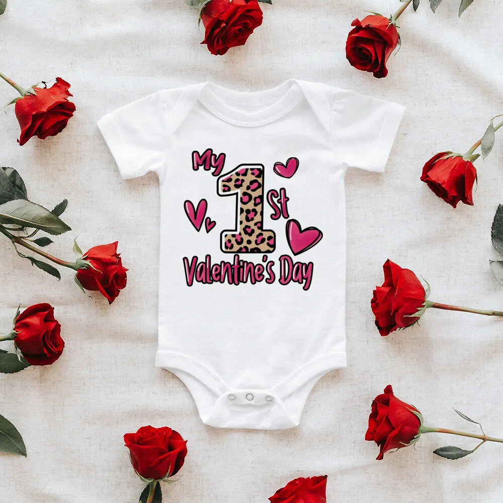 My First Valentine's Day Baby Romper