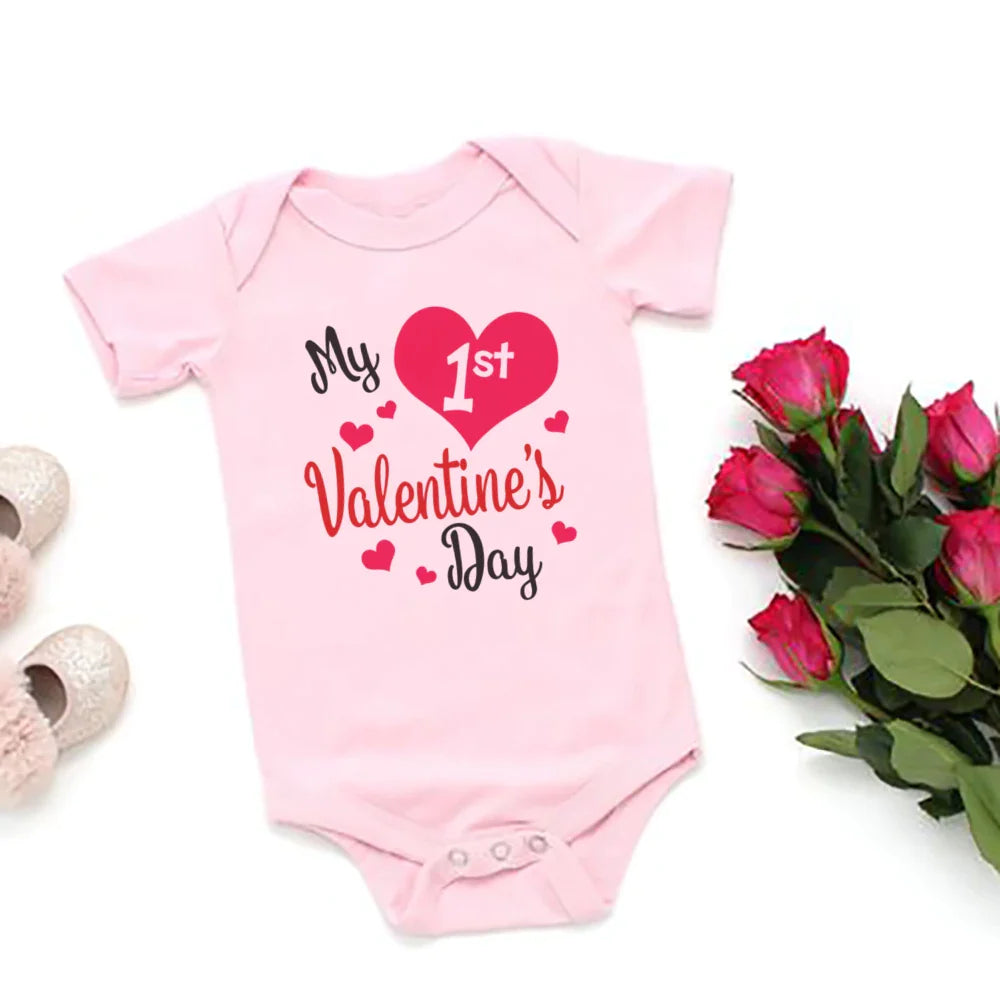 My First Valentine's Day Baby Romper