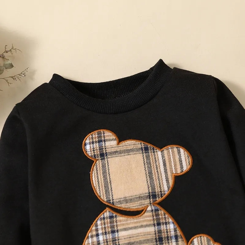 The 2pcs Baby Plaid & Bear Set