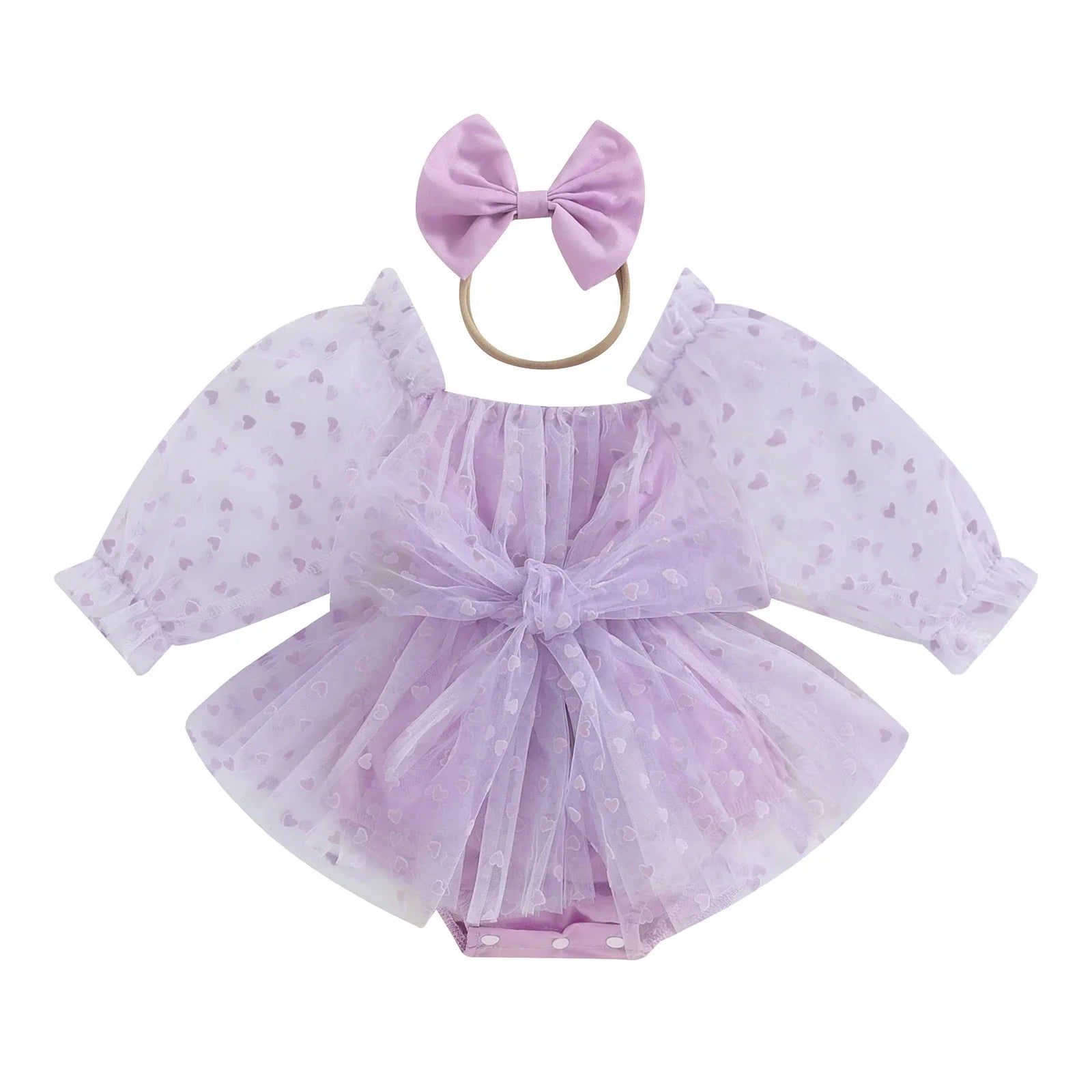 Princess Mesh Baby Girls Romper  Valentine's Day