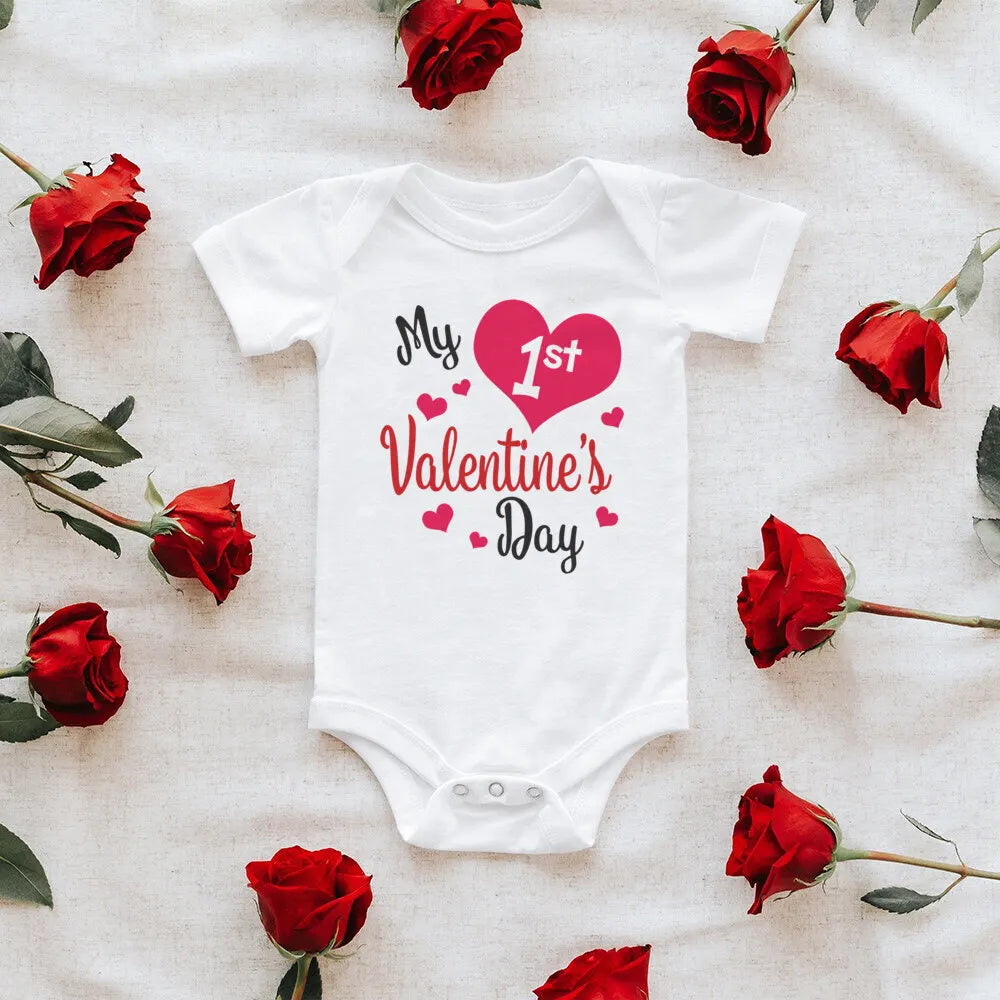 My First Valentine's Day Baby Romper