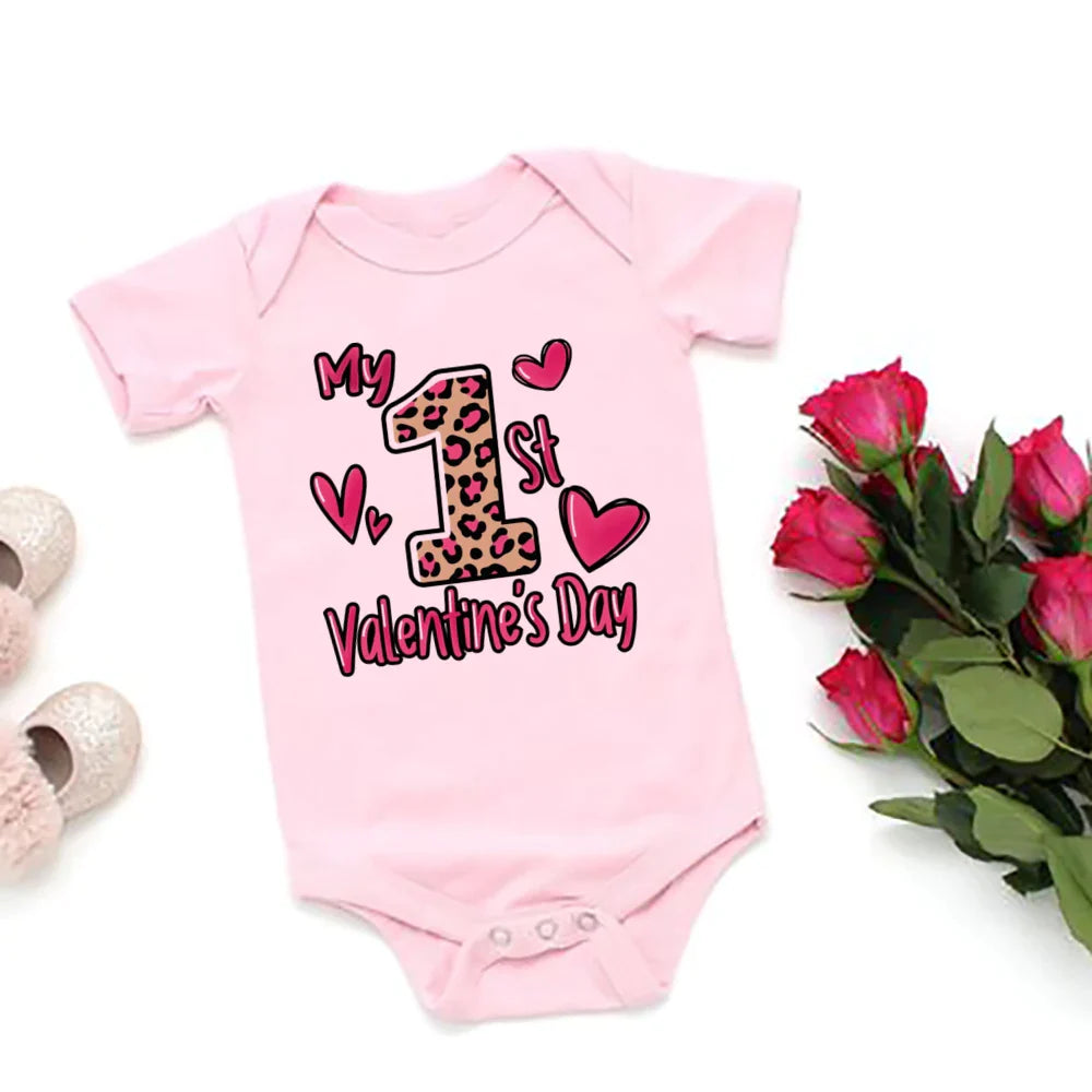 My First Valentine's Day Baby Romper