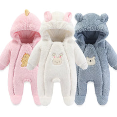 The Cozy Cartoon Newborn Baby Winter Romper