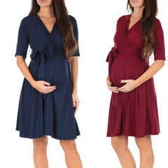 Lace-Up Maternity Dress