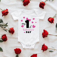 My First Valentine's Day Baby Romper